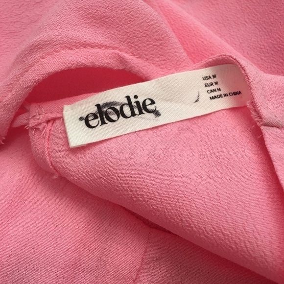 Nordstrom Elodie O-ring Front Crop Tank Top Blouse Pink Rayon Blend Blouse - Picture 11 of 14